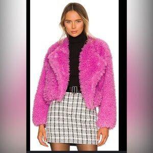 Free People Lena Teddy Jacket in Rose Bud